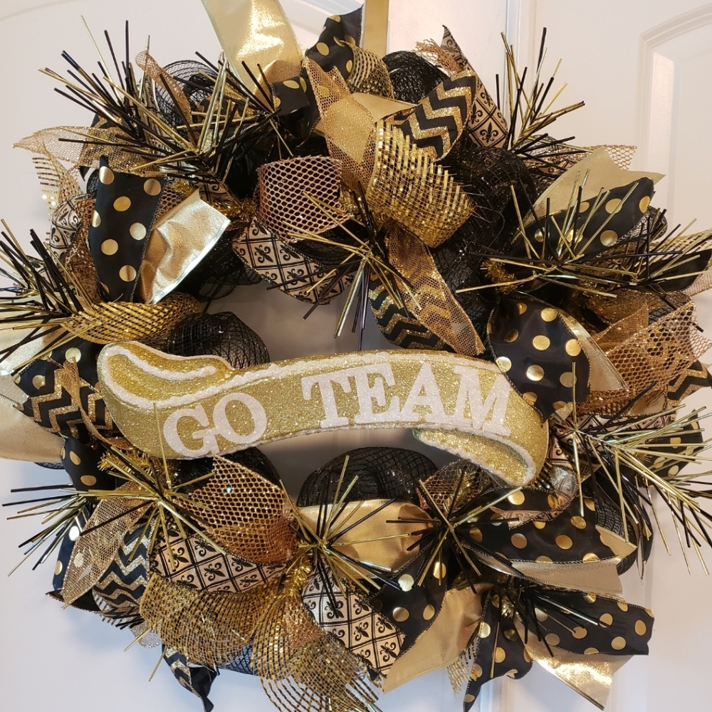 New Orleans Saints Football Wreath